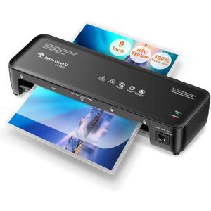Bonsaii Laminator, 9 Inch Thermal Laminator Machine with Never Jam Technology for Doc/Posters/Photo, Personal Laminating Machine Simple Convenient for Home, Office and School Black