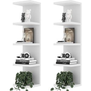 5 Tier Lack Floating Shelf,Set of 2 White Wall Shelf Unit,Display Shelf