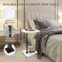 C Table Side Table End Table Adjustable HeightC Shaped End for CouchSnack Tables,360Swivel TV Tray Sofa Table For Small SpacesSide Tables living room and bedroom for Sofa, Bed,Chair(White)