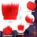 Crowye 3 Pcs Halloween Angry Costume Accessories Included Fire Wig Gloves and Stripe Tie Set for Men Women Cosplay Party Red (Red)