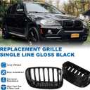 Front Grille For 2007-2014 BMW X5 E70 X6 E71ABS Gloss Black Kidney Grill