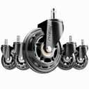 3 Inch Office Chair Wheels - Rubber Chair Casters Replacement, Heavy-Duty Computer Gaming Desk Caster Wheel Smooth & Safe Rolling for All Floors Including Hardwood and Carpet, Set of 5