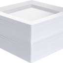 NZVCN 100 PCS White Plastic Dinner Plates, 9.5" Square HeavyDuty Disposable Plates Dessert Plates Serving Dishes for Wedding, Party, Easter, Christmas