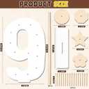 5 Pcs Donut Stand Set, Doughnut Party Supplies Include 1 Pc Digit Donut Wall Display Stand, 4 Pcs Doughnut Wall, for Birthday Wedding Baby Shower Party (White number 9)