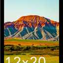 12x20 Picture Frame Black for Wall Mounting, Horizontal and Vertical Formats for Wall Hanging, Wood 12x20 Frame, Black, 1 Pack