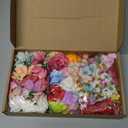 Cindeer 217 Pcs Mini Fake Flowers for Crafts Bulk Fake Flower Heads Craft Rose Daisy Small Silk Artificial Faux Decorations Flower for Art Wedding Summer Decorations, 2-4 cm(Charming Color)