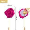 uxcell 24pcs Rose Red Rose Boutonnieres Flower Buttonholes Pocket Boutonnieres Pins for Wedding Ceremony Anniversary Prom Formal Dinner Party