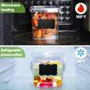 Jinei 50 Pcs 16 oz Plastic Deli Containers with Lids Clear Square Food Storage Containers Stackable Airtight Square Container with Lids with 9 Labels and Marker for Kitchen Storage Meal Take out