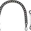 BEAULEGAN Chunky Purse Chain Handles - Short Strap Replacement for Handbag Set of 2, 17.7 & 5 Inches Long (Gunmetal)