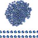 Savita 200pcs Blue Evil Eye Beads Eyeball Spacer Beads Handmade Resin Beads Charms for DIY Bracelets Necklace Jewelry Making (6mm/0.23inch)