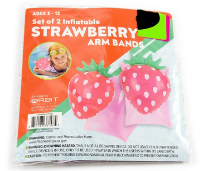 Inflatable Strawberry Arm Bands Pack of 4