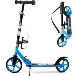 Scooter for Kids Ages 6+, Teens & Adults, Max Load 240 LBS, Foldable Kick Scooter with 8-inch Big Wheels, Kickstand, 3 Adjustable Levels, Rear Brake,