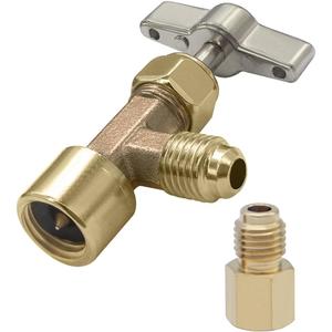 Beduan R134a Can Tap Valve Puncture Style with 1/4" SAE Female and 1/2" Male Tank Adapter Can Bottle Tap Refrigerant Dispenser Refilling Automotive Truck SUV Air Conditioner System