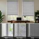 LazBlinds Cordless Grey 1 Light Filtering Vinyl Mini Blinds, 36" W x 64" H Horizontal Window Blinds for Home, Cordless Shades for Indoor Windows