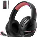 acer Wireless Gaming Headset, PS5 Headset with 2.4GHz for Ps5, Ps4, PC, Switch, Bluetooth 5.3 + 100Hrs Gaming Headphones with Noise Canceling Mic for Laptop, Mobile, Mac, 50mm Drivers (Blackpink)
