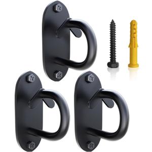 3-Pack Wall Mount Workout Anchor for Resistance Band, Heavy Duty Workout Hooks for Home Gym Exercise, Space Saving Wall Anchors for Strength Training, Stretching, Fitness