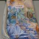 Nautical Coastal Bath Mat Beach Starfish Seashell Blue Flower Ocean Waves Marine Life Modern Microfiber Memory Foam Bathroom Rug Doormat Kitchen Toilet Floor Rug (17.8x29.5Inch(45x75cm))