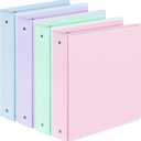 4 Pack 3 Ring Binders 1.5 Inch, Sooez Three Round Ring Binder with Pockets