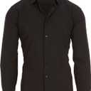 Nautica Slim Fit Mens Dress Shirts Long Sleeve Performance Polyester Fabric Wrinkle Free 4-Way Stretch (L)