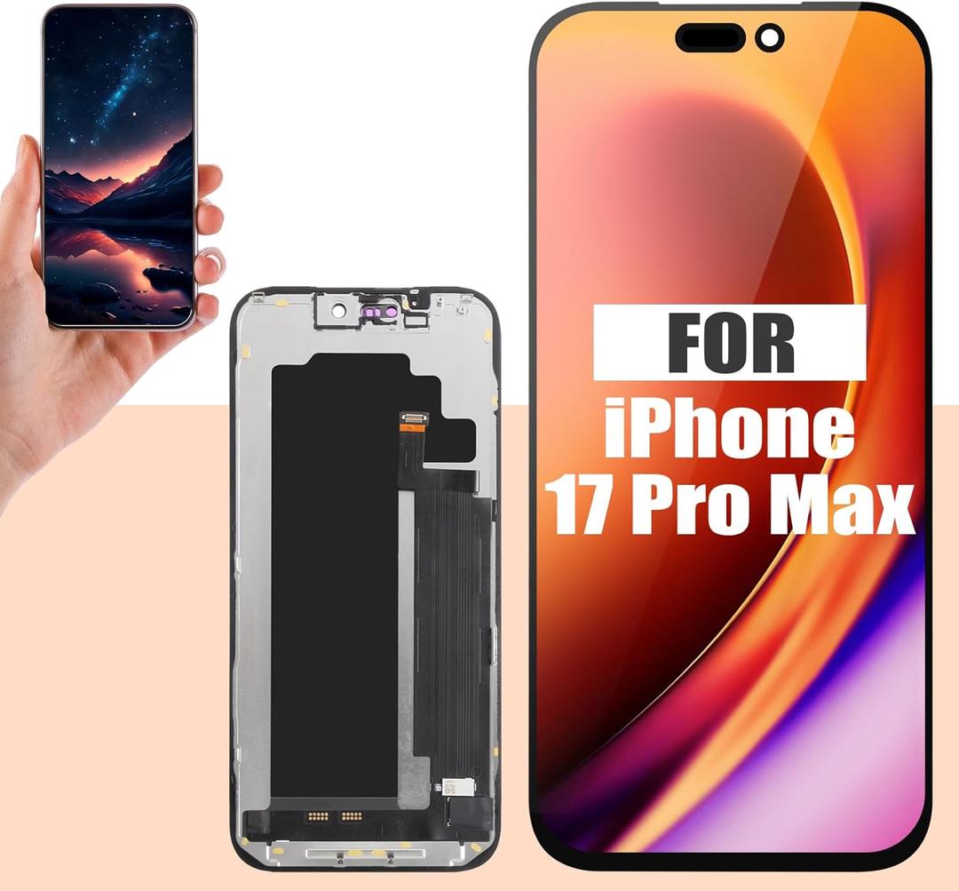Incell Screen for iPhone 17 Pro Max Screen Replacement for iPhone 17 Pro Max LCD Screen A3526,A3257,A3527,A3525 3D Touch Display Digitizer Assembly Repair Parts(Black No Frame