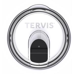 Tervis Slider Lid Made in USA Double Walled Insulated Tumbler Travel Cup Keeps Drinks Cold & Hot, Fits 30oz Stainless Steel, Clear