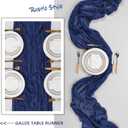 6 Pack Navy Blue Cheesecloth Table Runner 10Ft Gauze Cheese Cloth Table Runner 35x120 Inch Boho Sheer Rustic Fabric for Holiday Party Decor Baby Shower Wedding Home Decorations