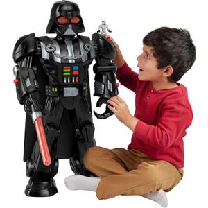 Fisher-Price Imaginext Star Wars Darth Vader Bot 2+ Ft Tall Toy, Lights Sounds & Stormtrooper Metal Character Key for Kids Ages 3+ Years