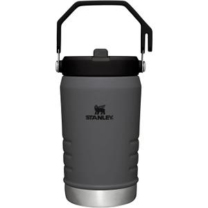 Stanley IceFlow Flip Straw Jug with Handle 40 oz| Twist On Lid and Flip Up Straw | Leak Resistant for Travel and Sports | Insulated Stainless Steel |BPA-Free |Charcoal