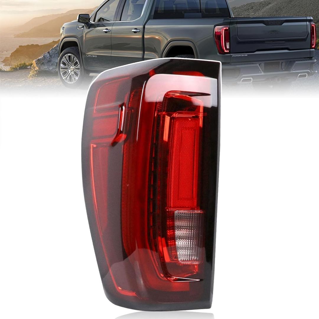 LED Tail Light Assembly Compatible with 2019-2024 GMC Sierra 1500/2500HD/3500HD,Left Driver Side Taillights Rear Lamp with Signature Brake Light Replace# 84565921 GM2800310