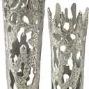 Mark&Day Vases, Set of 2 Lakevia Traditional Silver Flower Vase, Nickel Aluminum Floor Vase for Flowers, Decorative Home Decor Accents for Living Room Bedroom Kitchen Office (20"x8"x8", 16"x7"x7")
