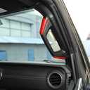 Voodonala for Jeep JL A&B Pillar Grab Handles Trim Cover for 2018-2023+ Jeep Wrangler Accessories JL JLU Gladiator JT 4XE Interior Accessories, ABS Red 8pcs
