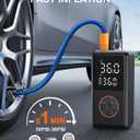 Tire Inflator Portable Air Compressor - 150PSI Electric Bike Pump, Auto Shut Off & Digital Pressure Gauge, Cordless Air Pump for Car Tires, Motorcycles, Balls with LED Light