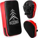 ZOOFOX 2-in-1 Punching Mitts and Kick Pack Set, Curved Focus Mitts and Taekwondo Kick Pad, Adjustable Strike Shield Arm Pad for Muay Thai and MMA