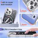 Compatible with iPhone 16 Pro Max Case Magnetic Glitter iPhone 16 Pro Max Phone Case 6.9" with Curly Wavy Frame Design [Bling & Cute][Compatible with Mag-Safe],Black