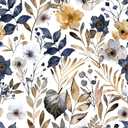 Floral Peel and Stick Wallpaper Navy Blue Gray Leaf Gold Self Adhesive Removable Floral Wallpaper for Bedroom Renter Friendly Contact Paper for Bedroom Bathroom Walls Shelf Liner 17.71"x236.2"