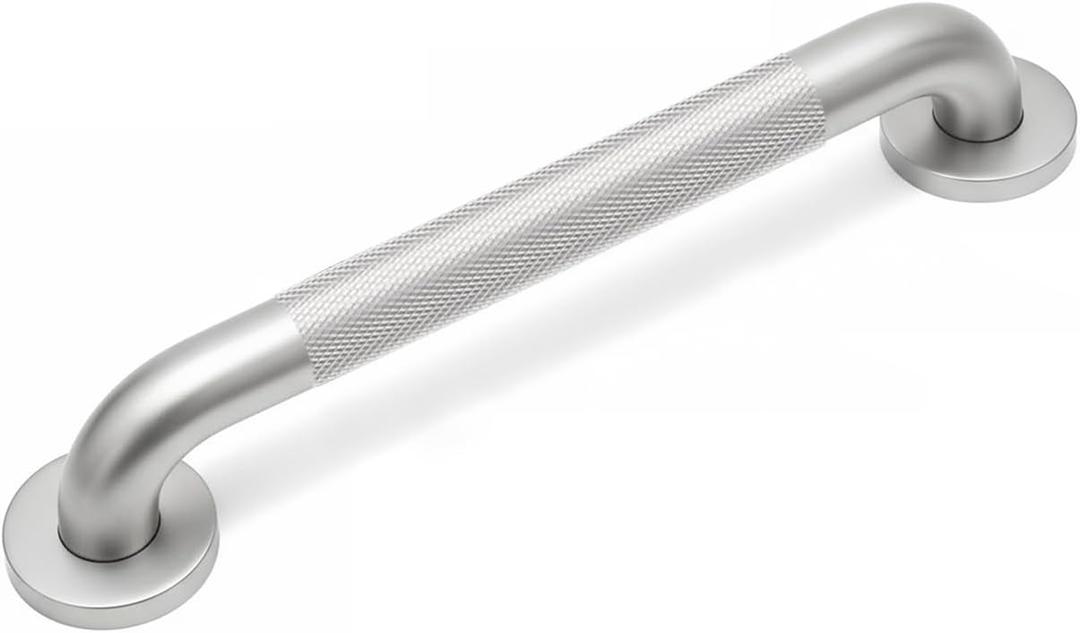 18 Inch Shower Grab Bars for Seniors 1.25'' Brushed Nickel Stainless Steel Grab Bar for Bathroom, Non Slip Knurled Safety Handrail for Bathtub Toilet Wall, Gifts for Elderly and Handicapped
