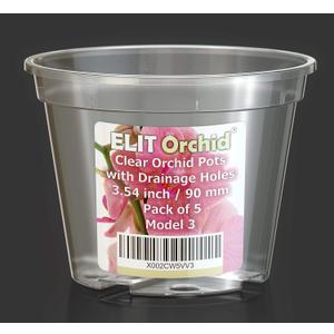 SMEREKA Orchid Pots with Holes - Drainage Clear Plastic Plant Pot Set - Pack of 5 pcs (3.54 inch)