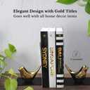 Decorative Books for Home Decor - Black and Gold Foiled Decor Books for Coffee Table - Decorative Hardcover Display Faux Books for Bookshelf Fashion Designer Books Decor Set of 3