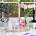 24 Pcs Floating Candles 12 Glass Vases for Centerpieces with 400 Acrylic Fake Ice Cubes 6 Pearl String Vase Filler Floating Candle Centerpieces for Tables Party Event Wedding Home Decor