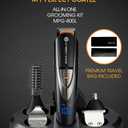 My Perfect Goatee 13-in-1 Mens Grooming Kit - LED Display Beard Trimming Kit with Travel Bag, Charging Stand, & More - Waterproof, Cordless Electric Trimmer for Nose, Body, & More  Ideal Gift Set