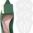 Urchoice Gel Arch Support, 3 Pairs Shoe Insoles for Flat Feet, Reusable Arch Inserts for Plantar Fasciitis, Adhesive Arch Pad for Relieve Pressure and Foot Pain, 3pairs-crystal
