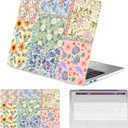 Seorsok Compatible with MacBook Pro 13 inch Case M2 2023,2022,2021-2016 A2338 M1 A2251 A2289 A2159 A1989 A1708 A1706,Colorful Blooming Flower Plastic Hard Shell Case with Keyboard Cover,Pink Floral