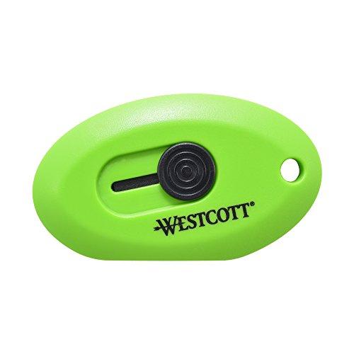 Westcott Compact Retractable Box Opener (16474), Uses Ceramic Blades, Green