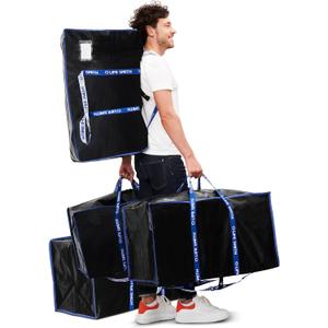 Clothing Storage Bags with Zipper - 4 Pack of Heavy Duty Moving Bags Extra Large - Dorm Storage Moving Tote Bag - Packing Bags for Moving Dorm Room Essentials, Pillows, Bedding & Blankets