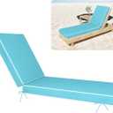 Chaise Lounge Cushions Outdoor Furniture 80 x 26 Inch Patio Lounge Chair Cushions 4'' Thick Waterproof Outdoor Chaise Cushion Weather Resistant Pool Lounger Cushion(Lake Blue)
