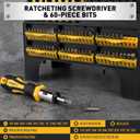 HORUSDY 140-Piece Magnetic Screwdriver Set with Plastic Racking, Includes SAE & Metric Hex Keys, Precision Screwdriver and Magnetizer Demagnetizer DIY Tools for Men Tools Gift