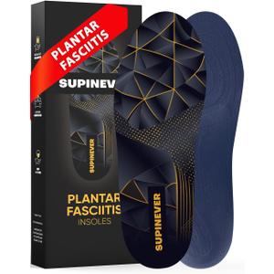 Plantar Fasciitis Insoles - High Arch Support Inserts Men Women - Flat Feet Orthotic Inserts - Work Boot Shoe Insoles - Running Shoe Sole (Black, M)