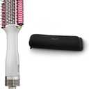 Shark HT212 SmoothStyle Heated Comb + Blow Dryer Brush with Heat Resistant Storage Bag, Dual Mode, for All Hair Types, Silk (5 Piece Set)