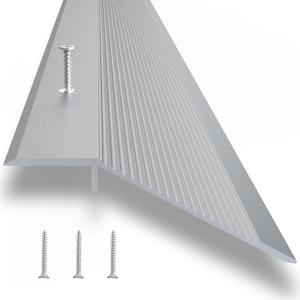 Aluminum Floor Transition Strip - Threshold Ramps for Doorways, 36in New Gray with 3M Adhesive Backing and Screws, Doorway Edge Trim Suitable for Threshold Height Less Than 1.6 Inch Aluminum Floor Transition Strip - Threshold Ramps for Doorways, 36in New Gray with 3M Adhesive Backing and Screws, Doorway Edge Trim Suitable for Threshold Height Less Than 1.6 Inch