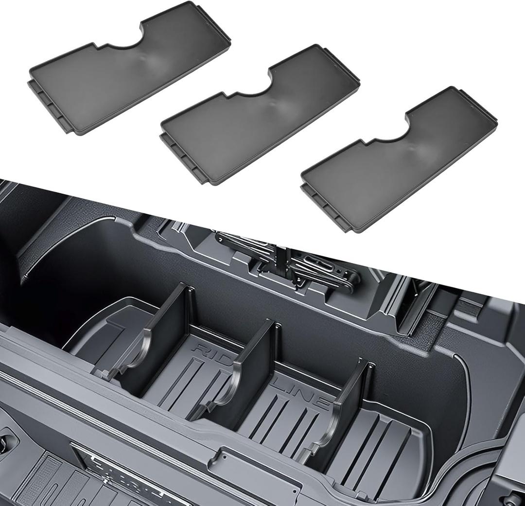 HGWEI Trunk In-Bed Dividers Compatible with 2017-2026 Honda Ridgeline Accessories Trunk Cargo Organizer Tailgate Rear Insert Compartment Tray (3Pcs)